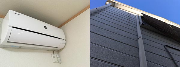 神戸・姫路市でスライダーを使用しての高所エアコン設置作業